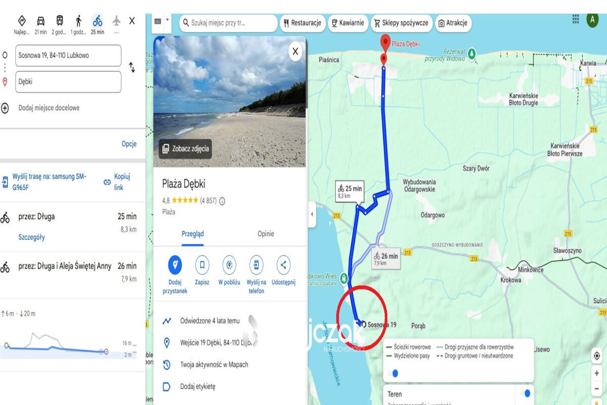 DZIAŁKA | LUBKOWO| JEZIORO | POD LASEM | 7km MORZELubkowo