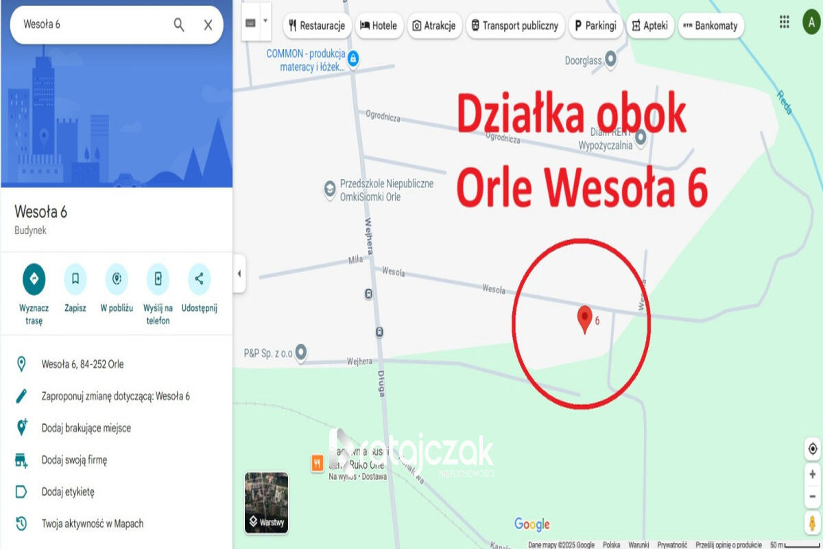 DZIAŁKA BUDOWLANA | UZBROJONA | ORLE | POD LASEMOrle