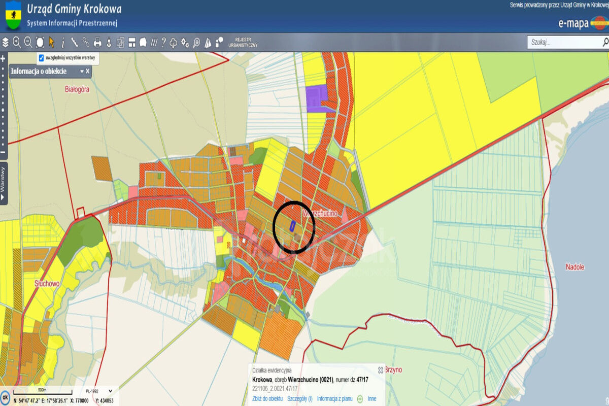 UZBROJONA DZIAŁKA BUDOWLANA | WIERZCHUCINO | MORZEWierzchucino
