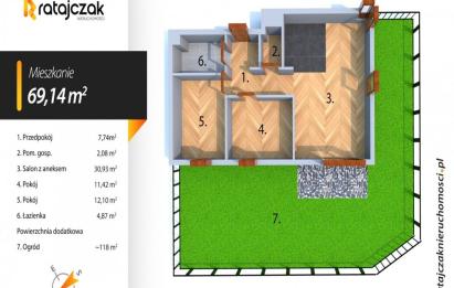 Rzut, plan Wykończone 3 pokoje z dużym ogrodem - Debiut INPRO-Pruszcz Gdański