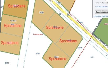 Rzut, plan Domatowo| Działka budowlana z WZ |LAS| Morze-Domatowo