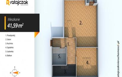 Rzut, plan 2 pokoje | 41 59 m2 | dostępne od zaraz-Wejherowo