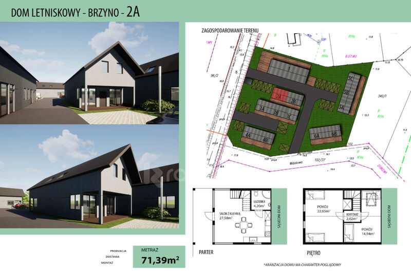 Inwestycyjna działka z projektem przy Jez. Żarnowi - Brzyno
