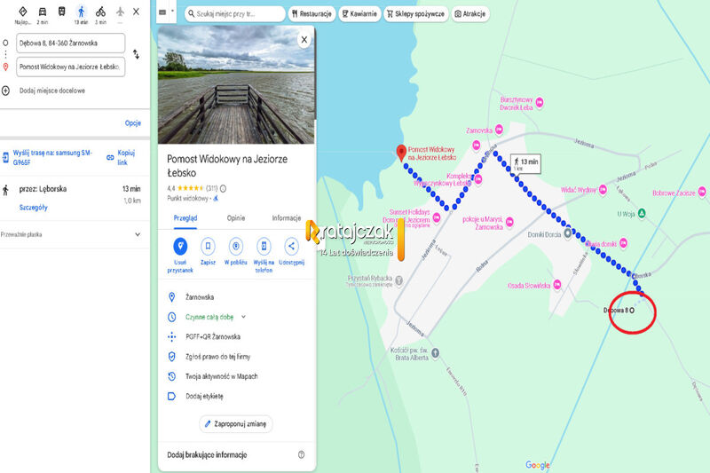 DZIAŁKA POD LASEM |5km ŁEBA| NAD JEZIOREM I MORZEM - Żarnowska