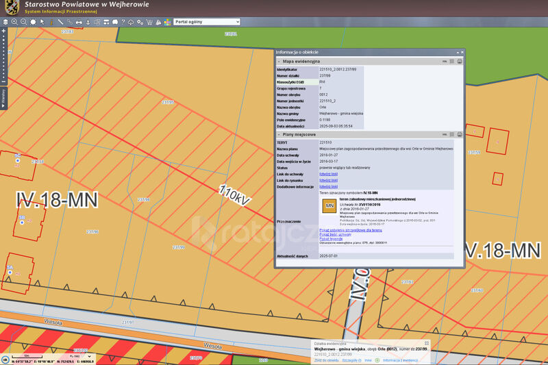 DZIAŁKA PRZY LESIE | MPZP | ORLE BLISKO BOLSZEWO - Orle